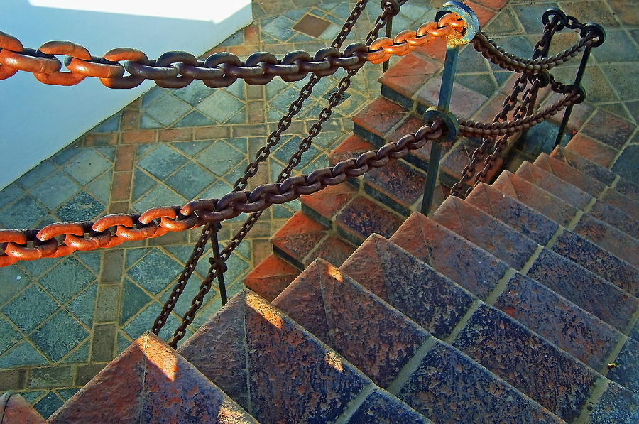 Chain Stairs and Tiles Photograph by Jeff Townsend