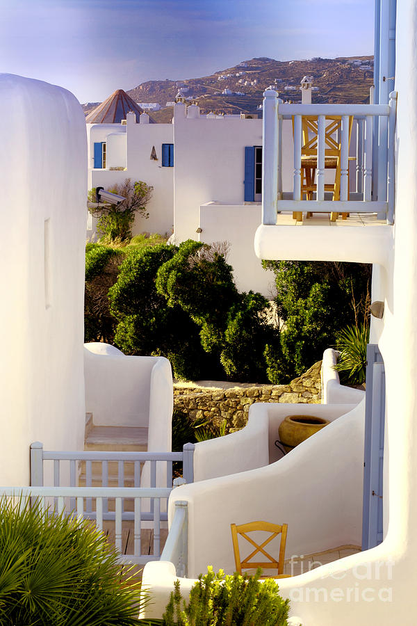 Chair On Balcony In Mykonos Photograph by Madeline Ellis - Fine Art America