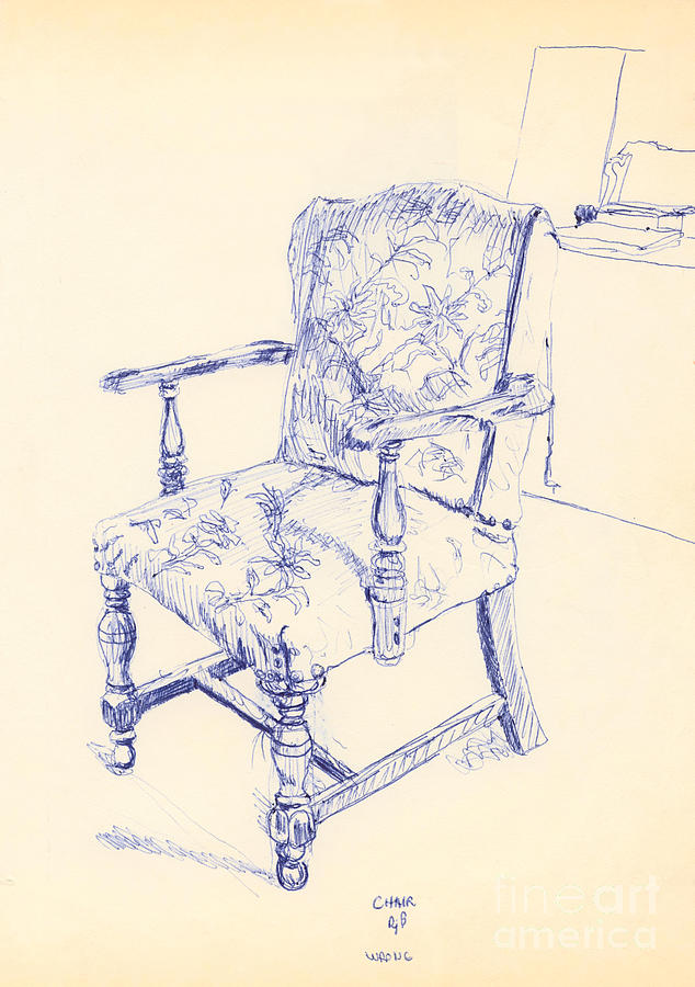 Chair Drawing by Ronald Bissett