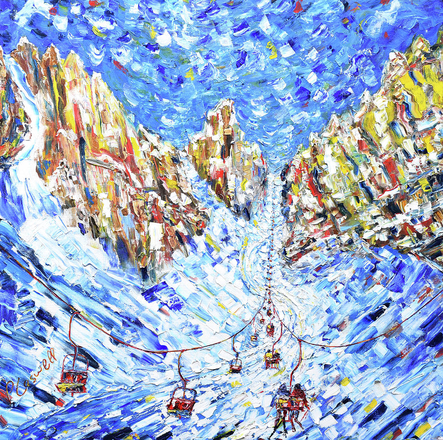 Chair to the Mountains Cortina Painting by Pete Caswell