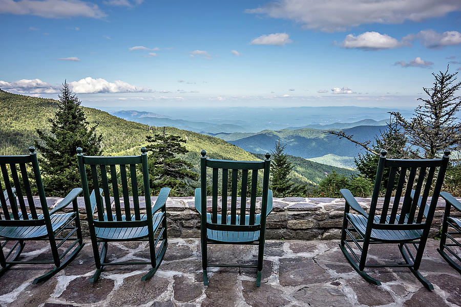Chairs And Beautiful Mountain View Photograph by Alex Grichenko