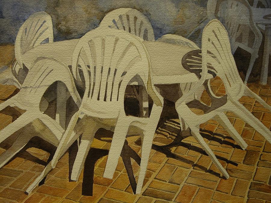 Chairs at rest Painting by Walt Maes