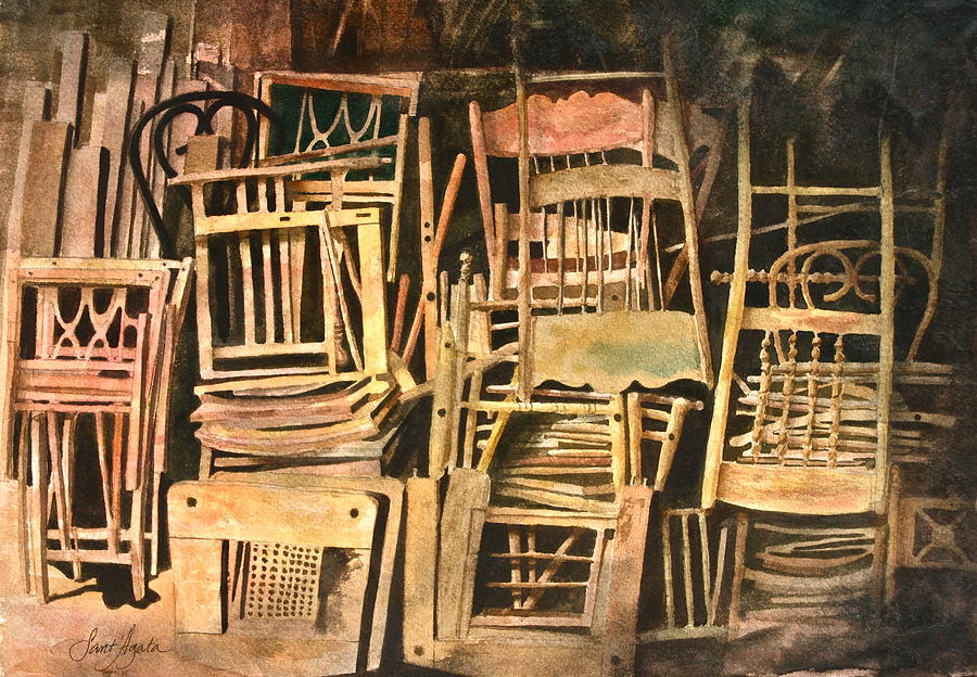 Chairs Painting by Frank SantAgata