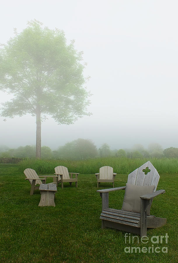 Landscape Photograph - Chairs in the Mist by Mike Nellums