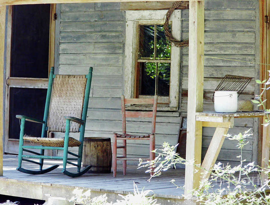 Chairs On The Front Porch Photograph by D Hackett