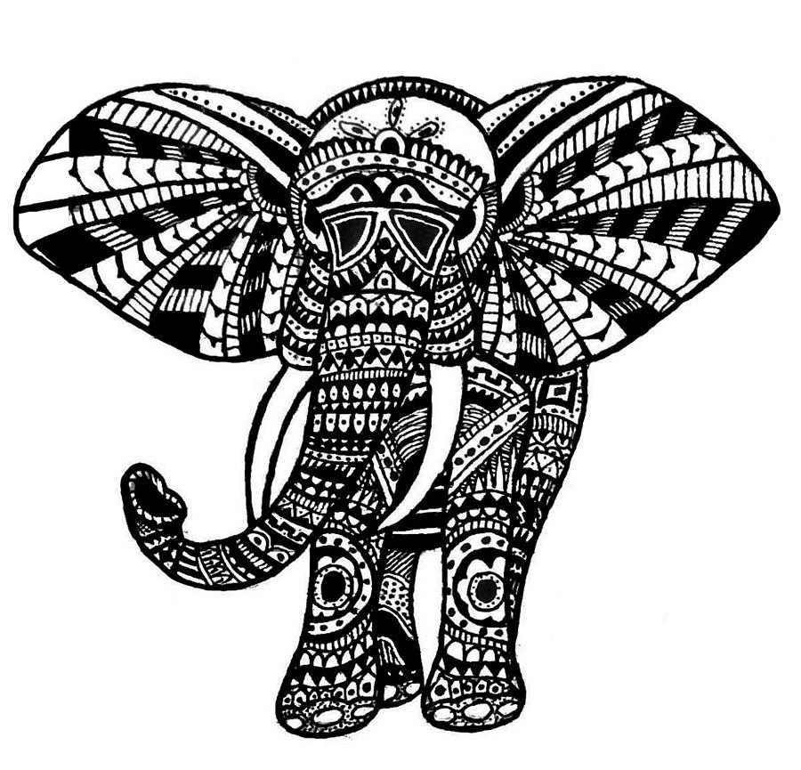 Chakra Elephant Drawing by Robert Longley - Fine Art America