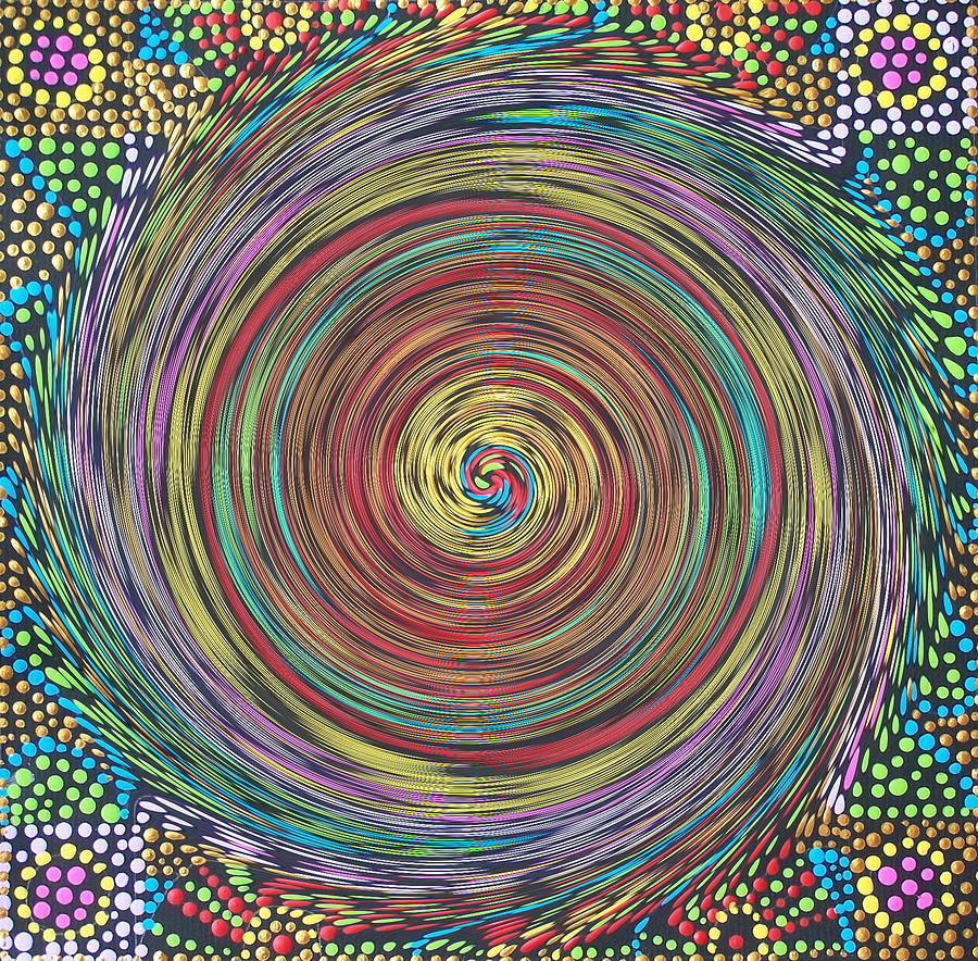Dots Painting - Chakra Swirl by Vijay Sharon Govender