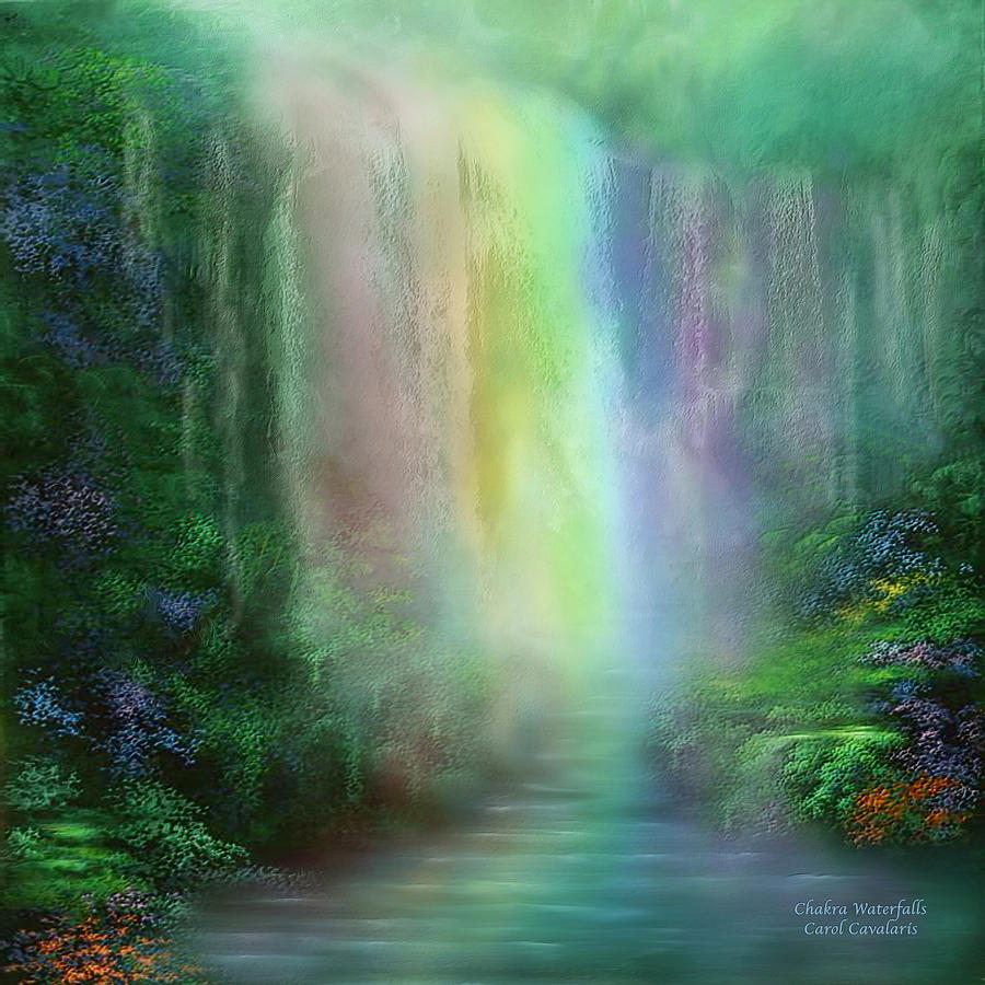 Chakra Waterfalls Mixed Media by Carol Cavalaris