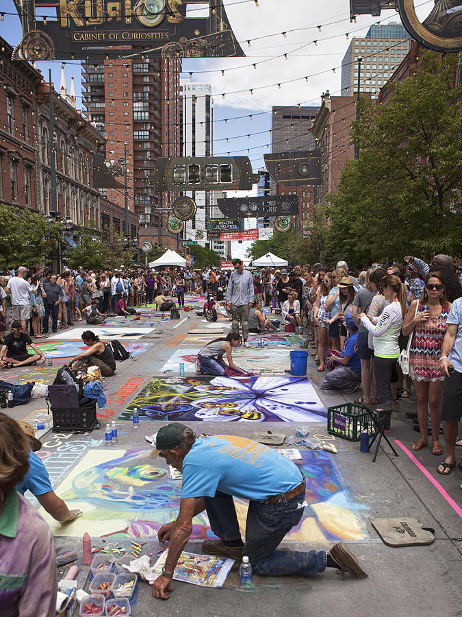 Chalk art festival on city street Photograph by Lori Werhane - Fine Art ...