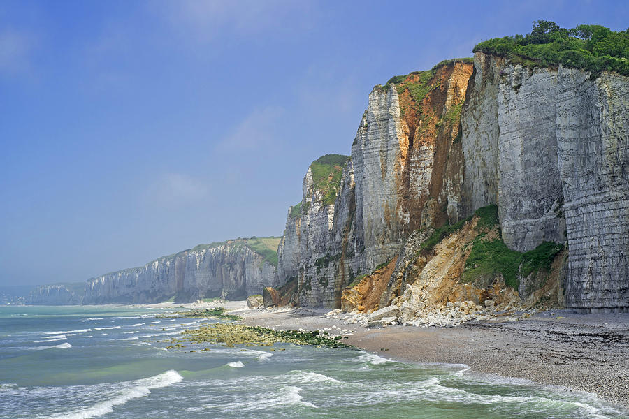 Pebbles Photograph - Chalk Cliffs at Yport, Normandy by Arterra Picture Library