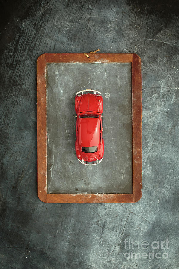 Chalkboard Toy Car Photograph by Edward Fielding