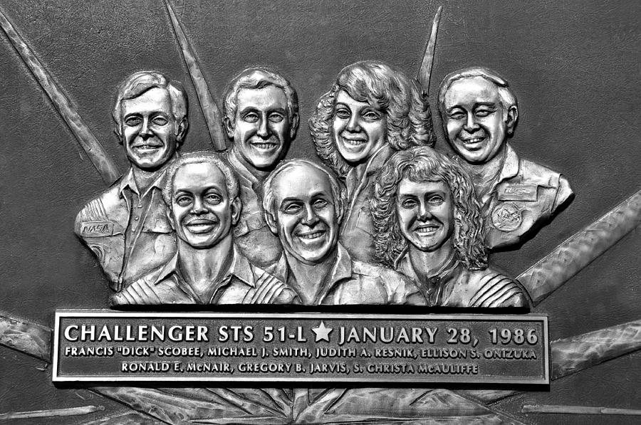 Black And White Photograph - Challenger Crew by David Lee Thompson