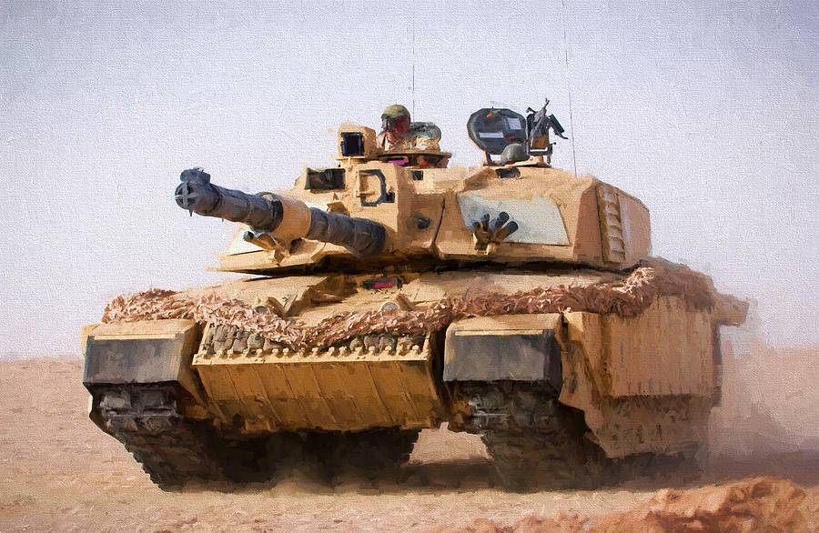 Transportation Digital Art - Challenger Tank Painting by Roy Pedersen