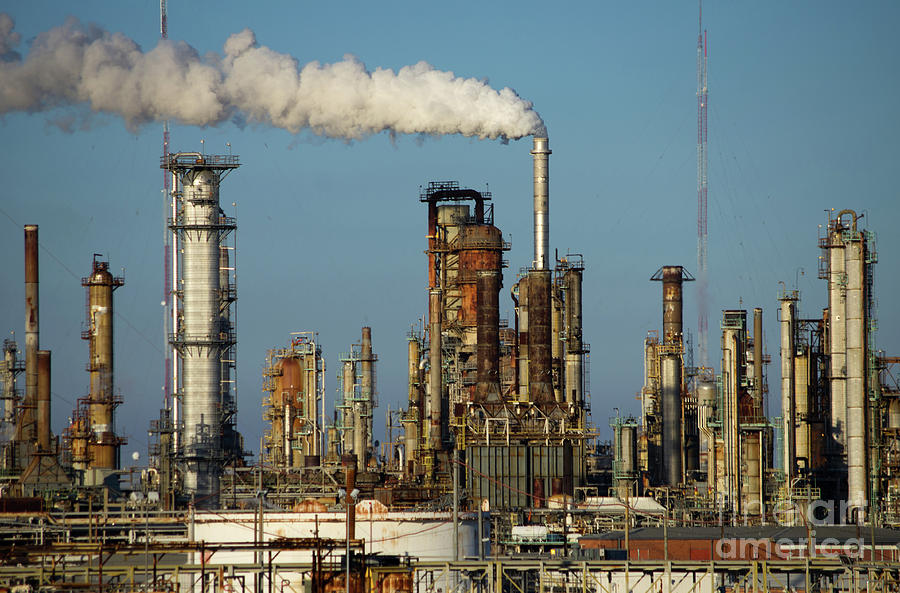 Chalmette Refinery Stacks on the Mississippi 5 Photograph by Rick Bures