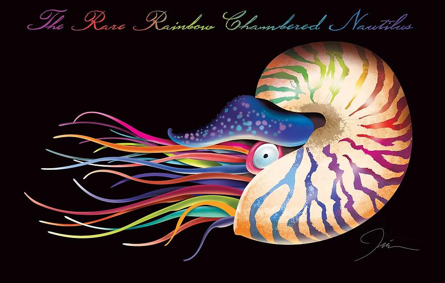 Fish Digital Art - Chambered Nautilus by Trevor Irvin