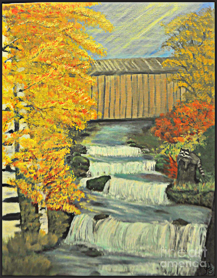  Chambers Covered Bridge  Painting by Mindy Bench