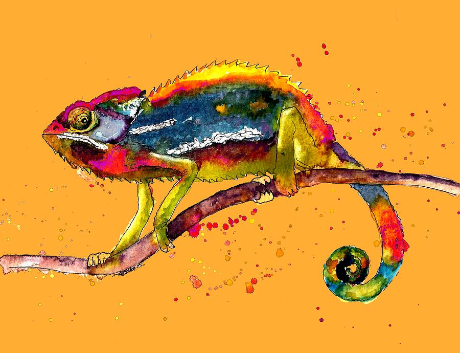Chameleon Painting by Petra Stephens