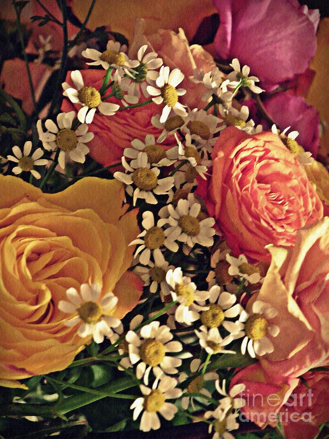 Rose Photograph - Chamomile and Roses 3 by Sarah Loft