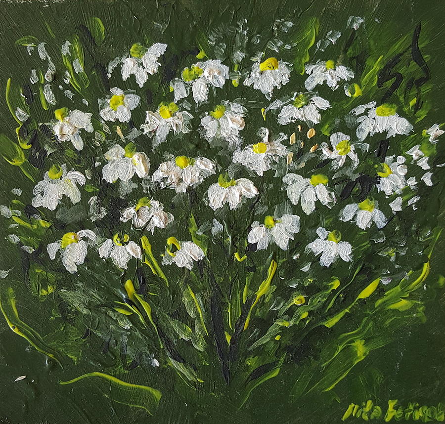 Chamomiles in miniature Painting by Rita Fetisov