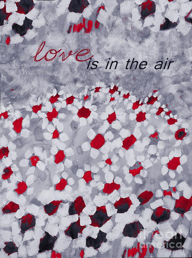 Champs de Marguerites - Love is in the Air - Red -a23a3 Painting by Variance Collections