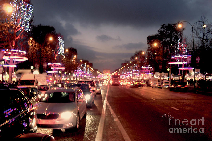 Champ Elysees Evening Glitter Paris Photograph by Felipe Adan Lerma