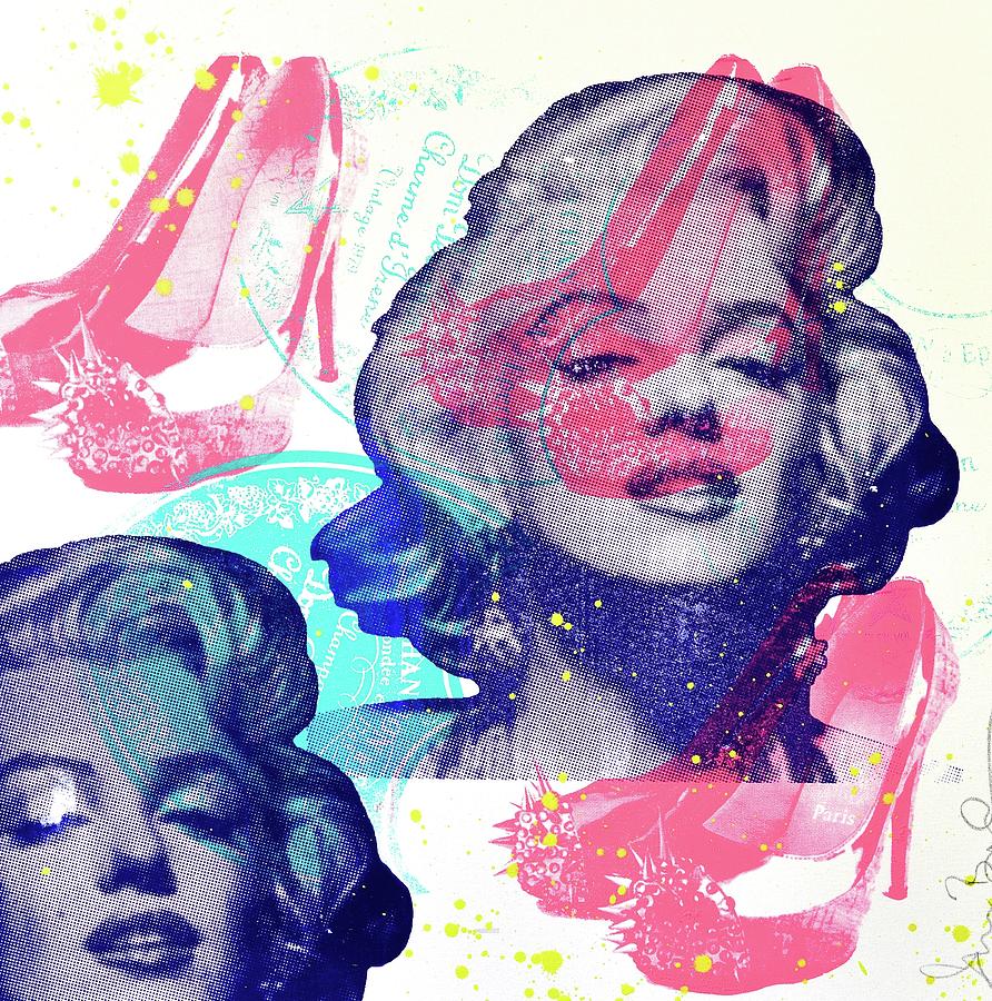 Champagne And Shoes Marilyn Painting by Shane Bowden