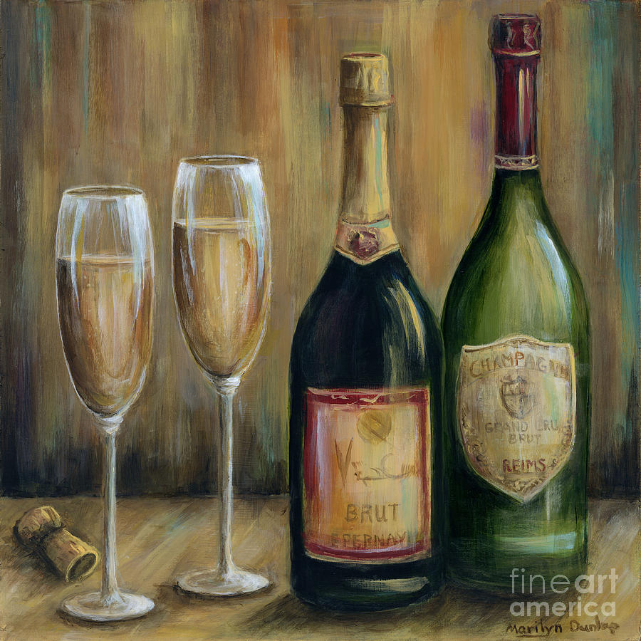 Champagne Bottle Painting