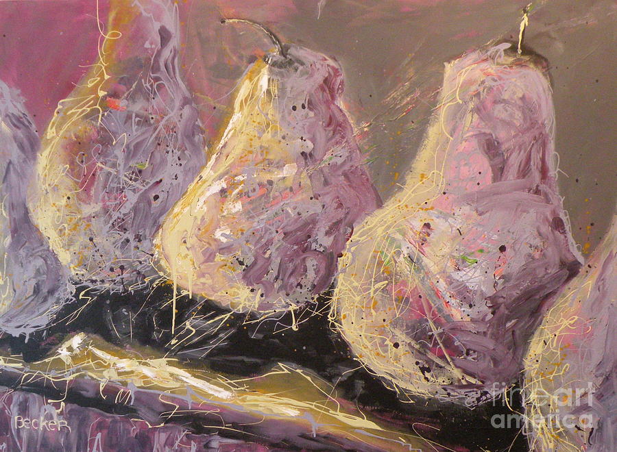 Champagne Pears Painting by Susan A Becker