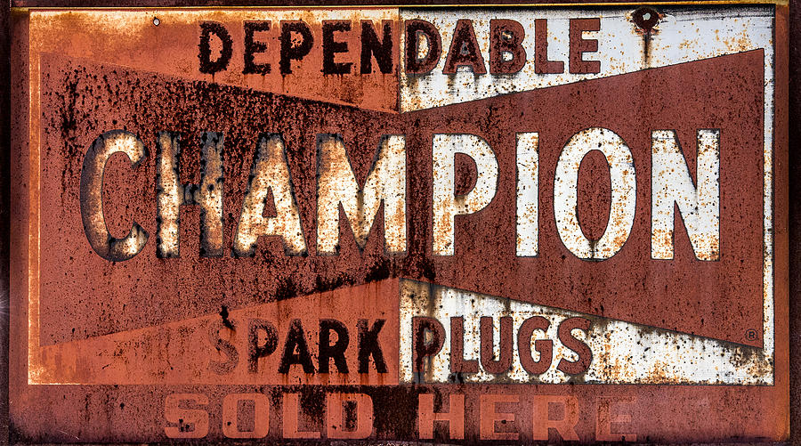 Vintage Photograph - Champion Spark Plugs by Paul Freidlund
