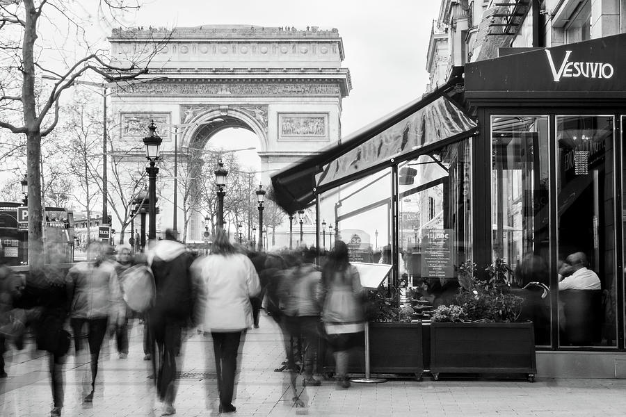 Paris Photograph - Champs Elysees and Arc Triomphe - Paris by Barry O Carroll