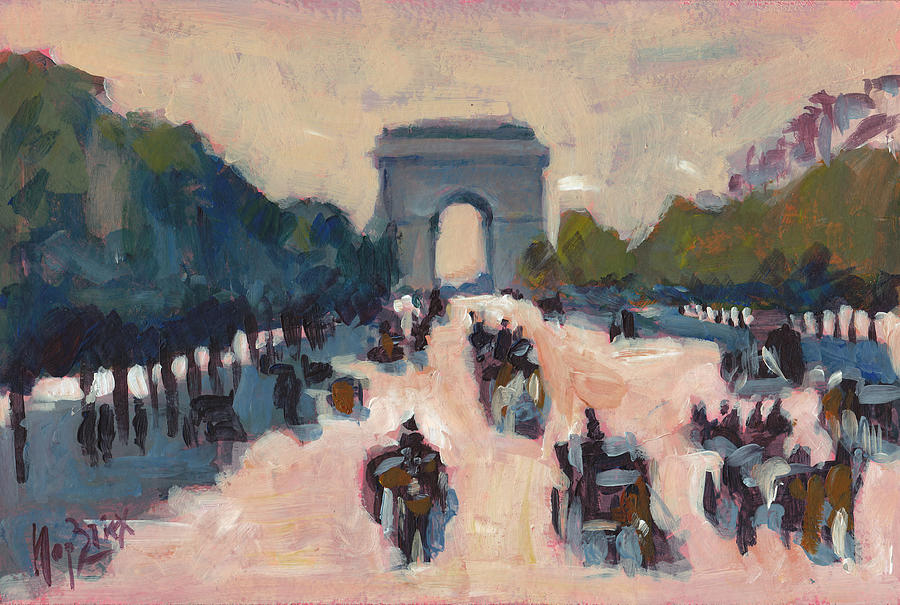 Champs Elysees Paris Painting by Nop Briex