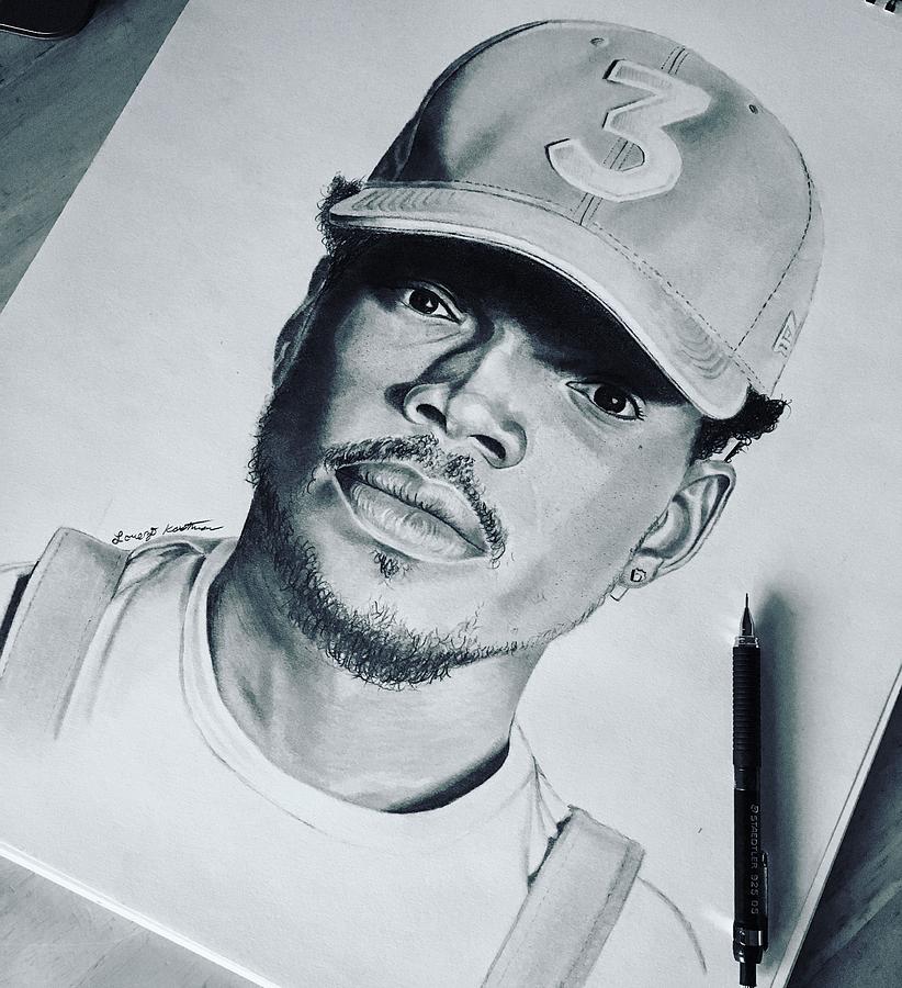 Chance the Rapper Portrait Drawing by Lorenzo Kastman Fine Art America
