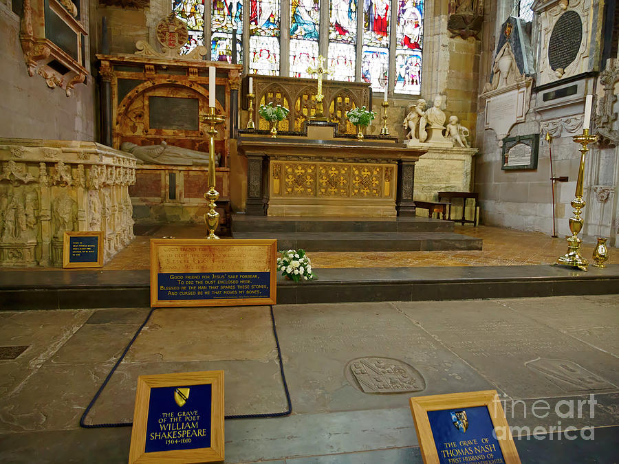 Chancel and burial place of William Shakespeare in Holy Trinity Church Photograph by Louise Heusinkveld
