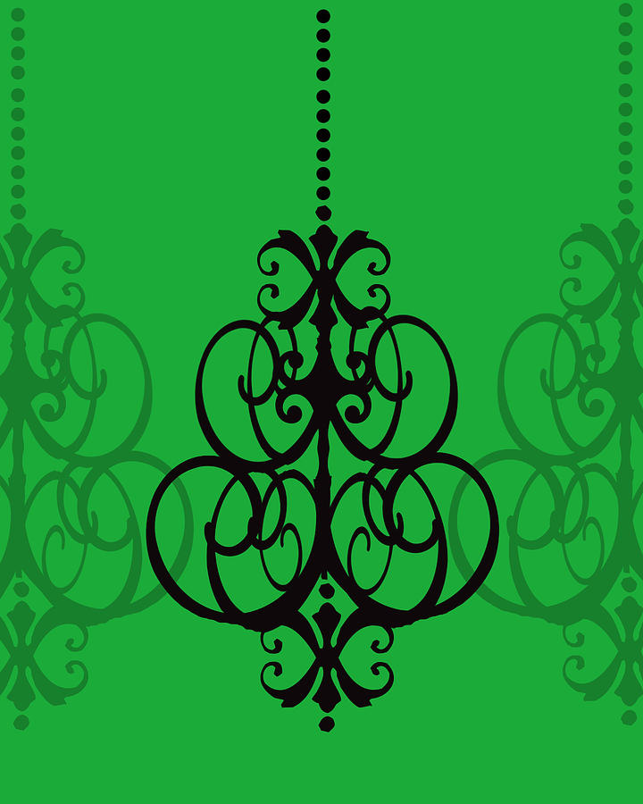 Chandelier Delight 1- Green Background Photograph by KayeCee Spain