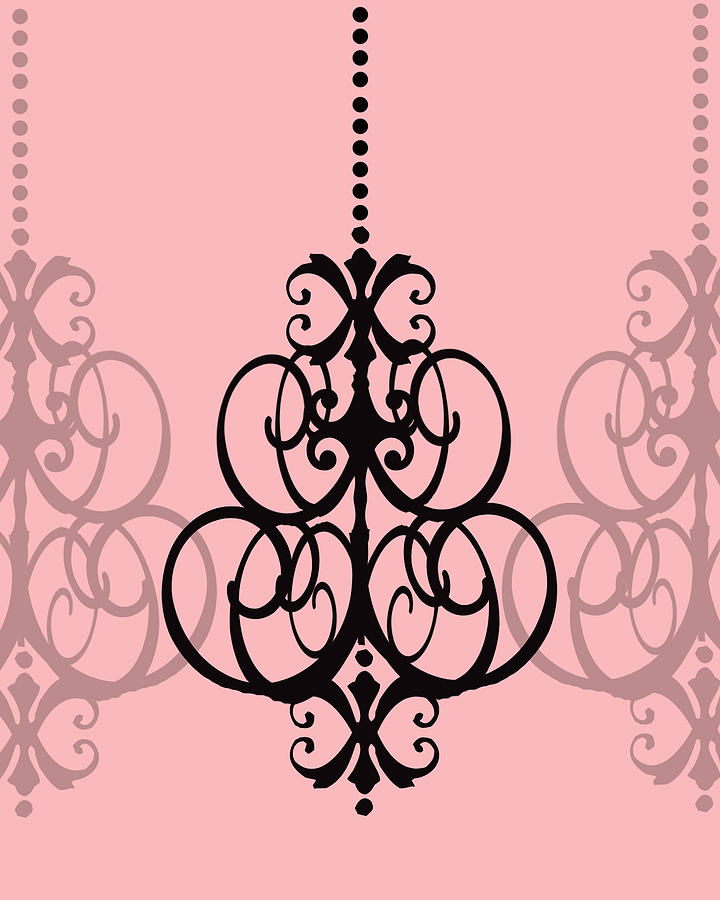 Chandelier Delight 1- Pink Background Photograph by KayeCee Spain