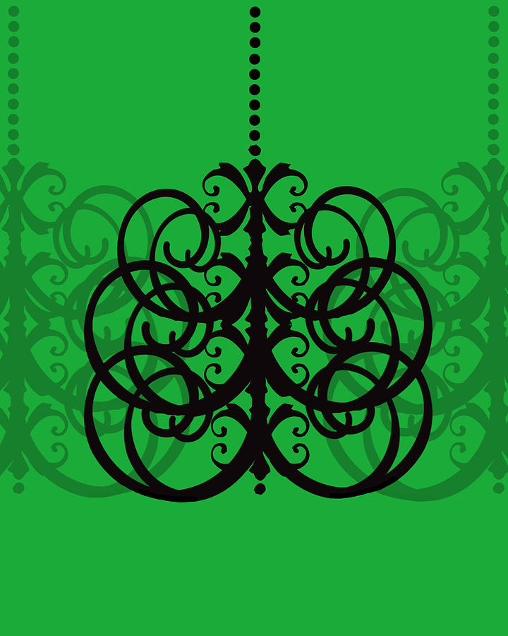 Chandelier Delight 2- Green Background Photograph by KayeCee Spain