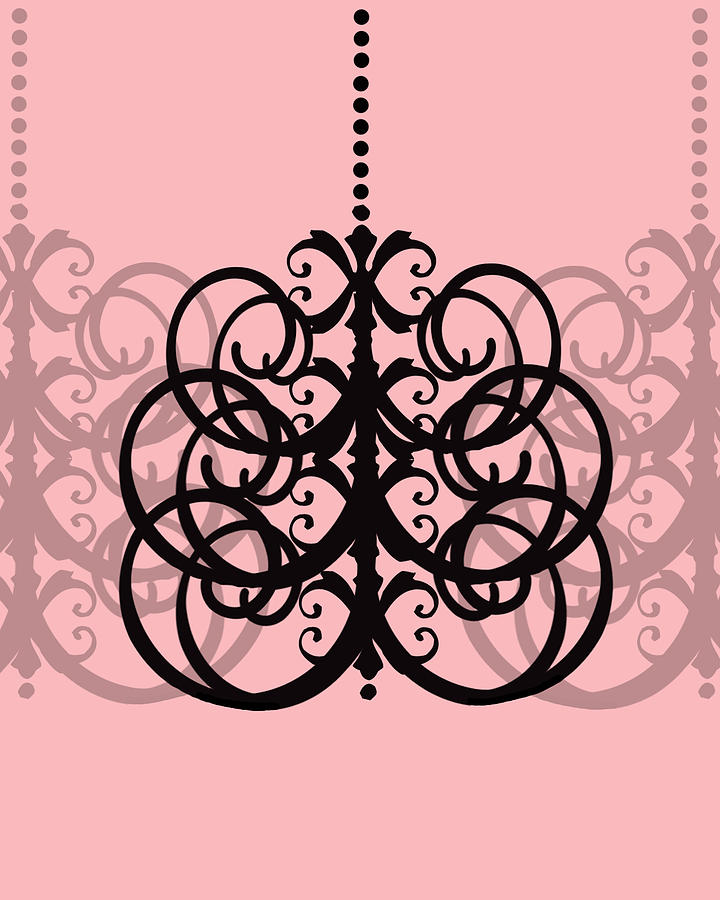 Chandelier Delight 2- Pink Background Photograph by KayeCee Spain