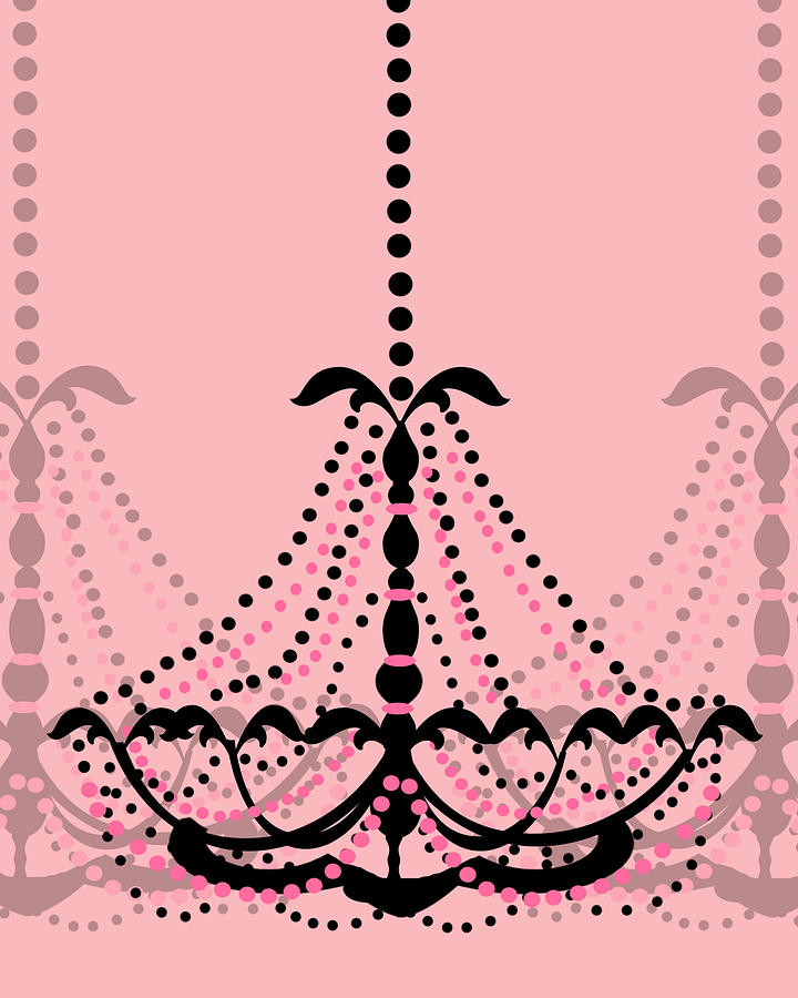 Chandelier Delight 3- Pink Background Photograph by KayeCee Spain