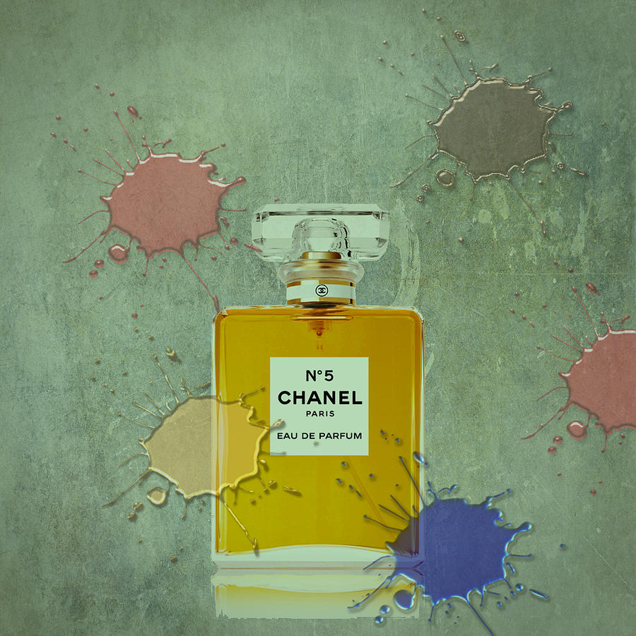 Chanel 5 Splatter Digital Art by Movie Poster Prints