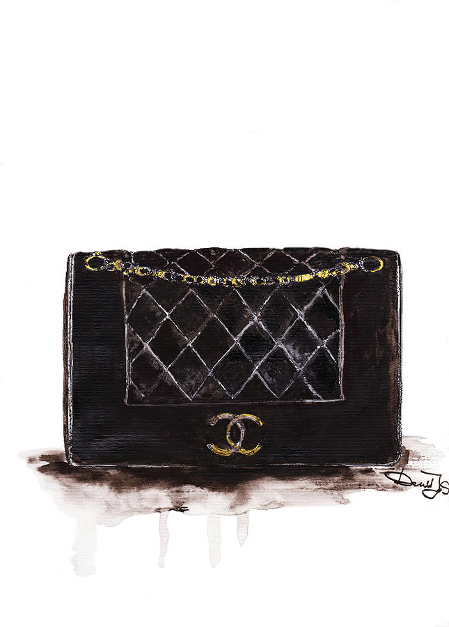 Chanel Bag Print Painting by Del Art