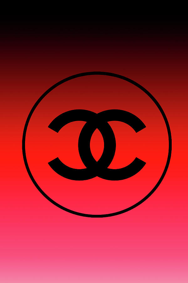 Chanel Logo Circle Red 1 Digital Art by Del Art