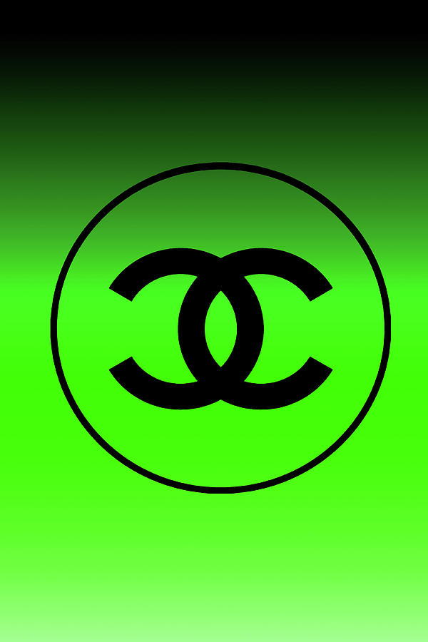Chanel Logo Green 1 Digital Art by Del Art