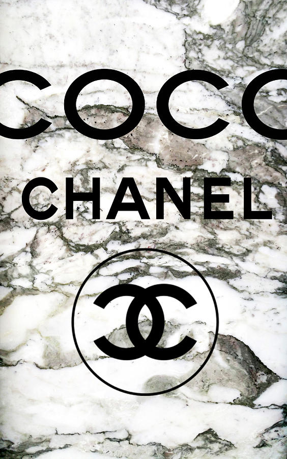 Chanel Logo Marble 1 Digital Art by Del Art