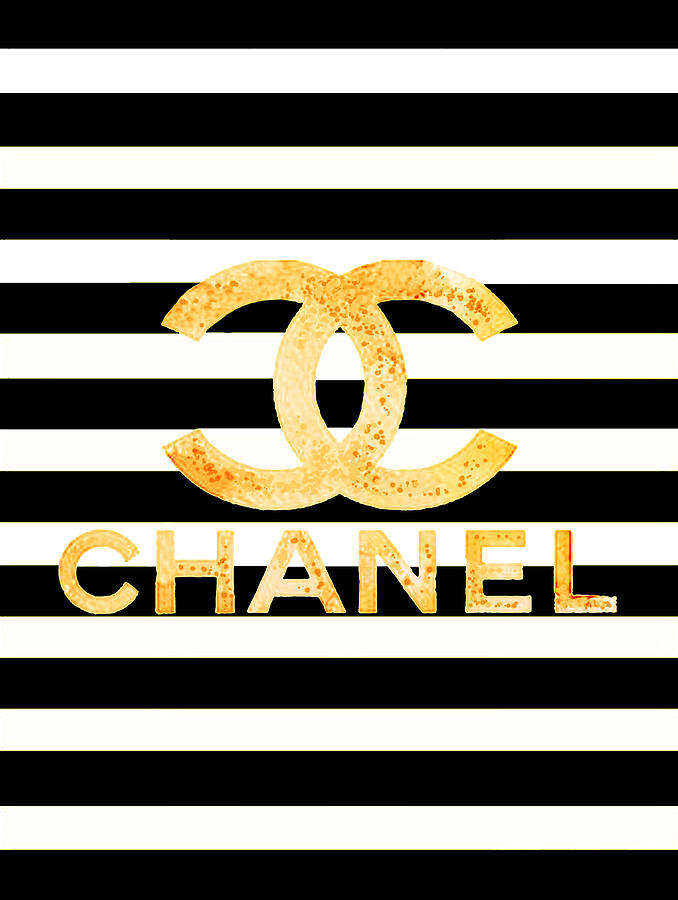 Chanel Logo Yellow Painting by Del Art