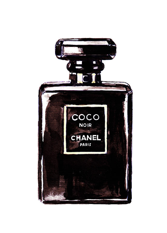 Chanel Noir Perfume Painting by Del Art