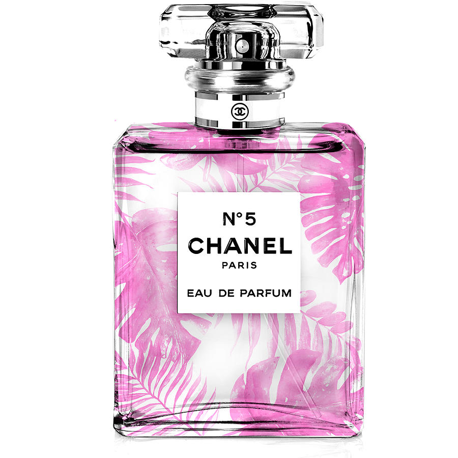 Chanel Perfume Pink Leaves Mixed Media By Green Palace