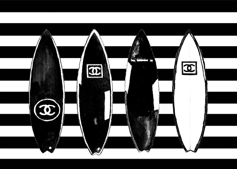 Chanel Surfboards Poster Chanel Surfboards print Painting by Del Art