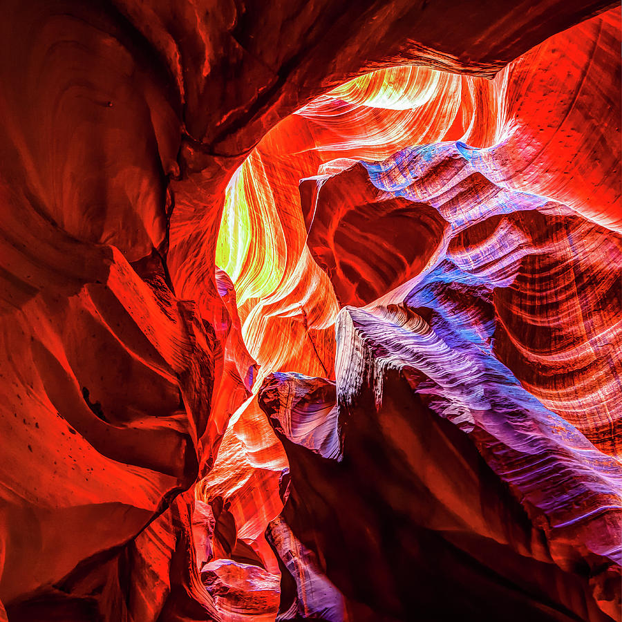 America Photograph - Consuming Fire of Antelope Canyon - Page Arizona by Gregory Ballos