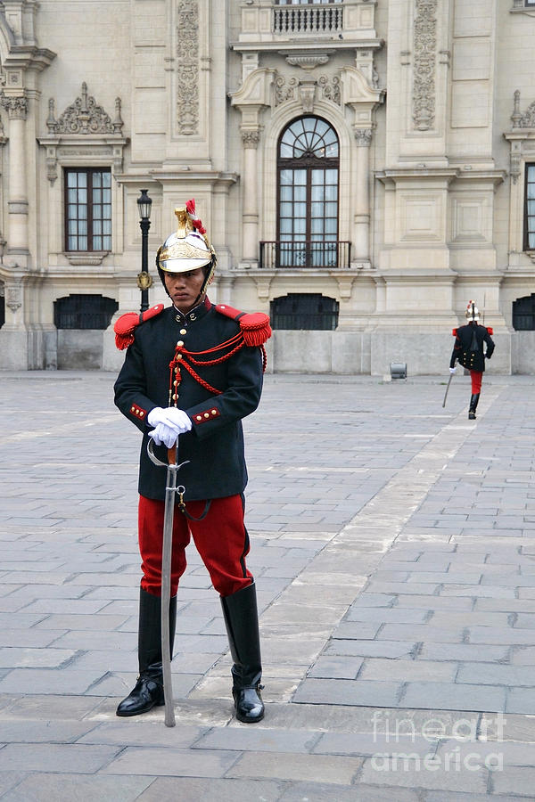 Changing Of The Guard In Lima Peru Photograph