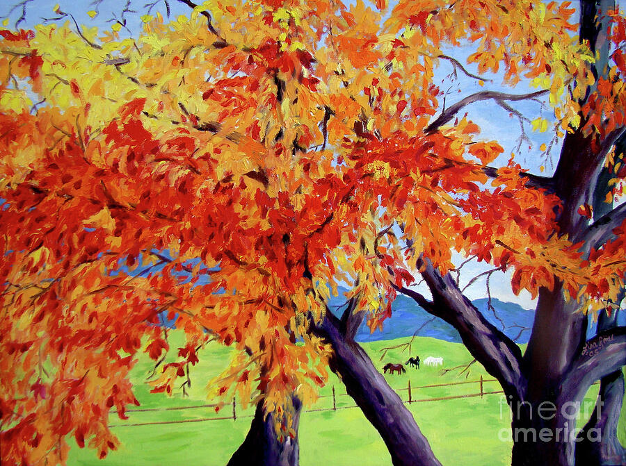 Changing of the leaves Painting by Lisa Rose Musselwhite